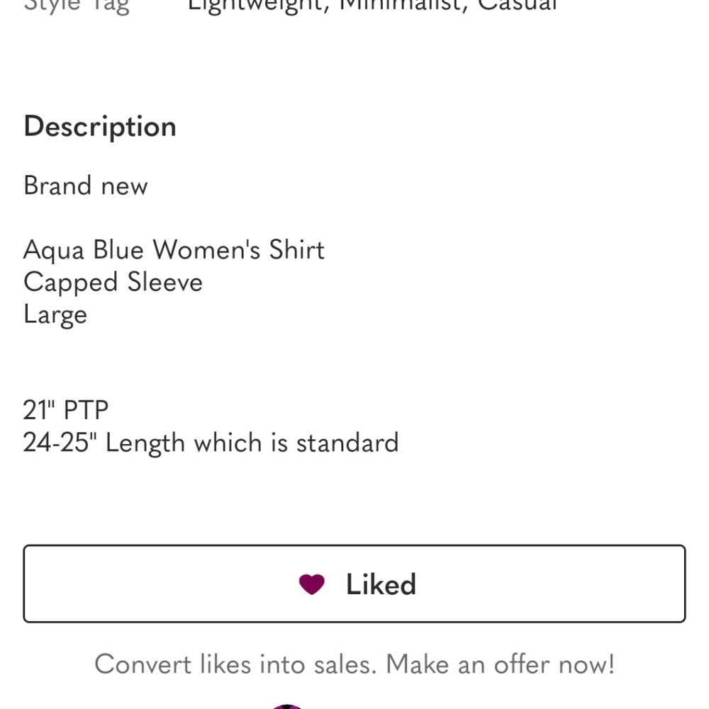 Aqua Blue Women's Top Capped Sleeve New Large 22 PTP - Picture 6 of 6